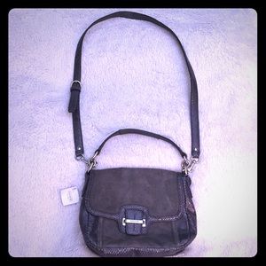 Coach Grey Suede& Snakeskin crossbody